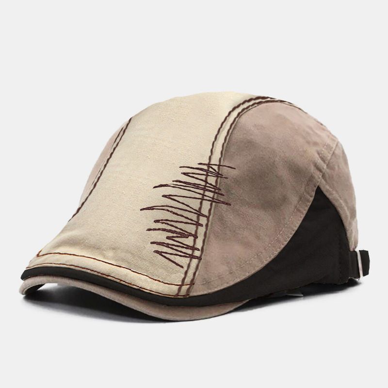 Hommes Couleur Correspondant Point Réglable Bérets Mode Confortable Protection Solaire Gavroche Chapeau Avant Chapeau Casquette Plate