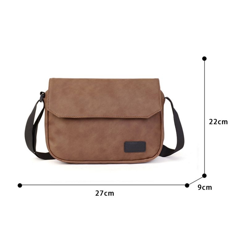 Hommes Cuir Artificiel Vintage Étanche Sac À Bandoulière Couverture Téléphone Portable Poche Messenger Sac