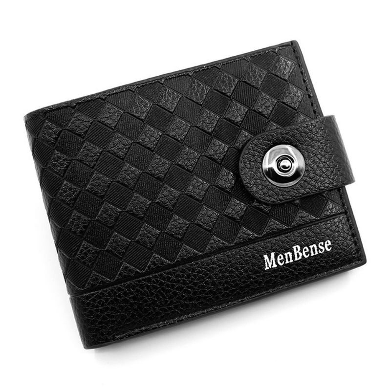 Hommes En Cuir Artificiel Vintage Fermeture Magnétique Mince Sac À Main Grande Capacité Mini Portefeuille