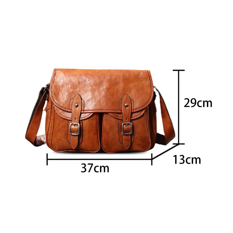 Hommes Cuir Artificiel Vintage Grande Capacité Sac À Bandoulière Rétro Ordinateur Portable Brief Bag