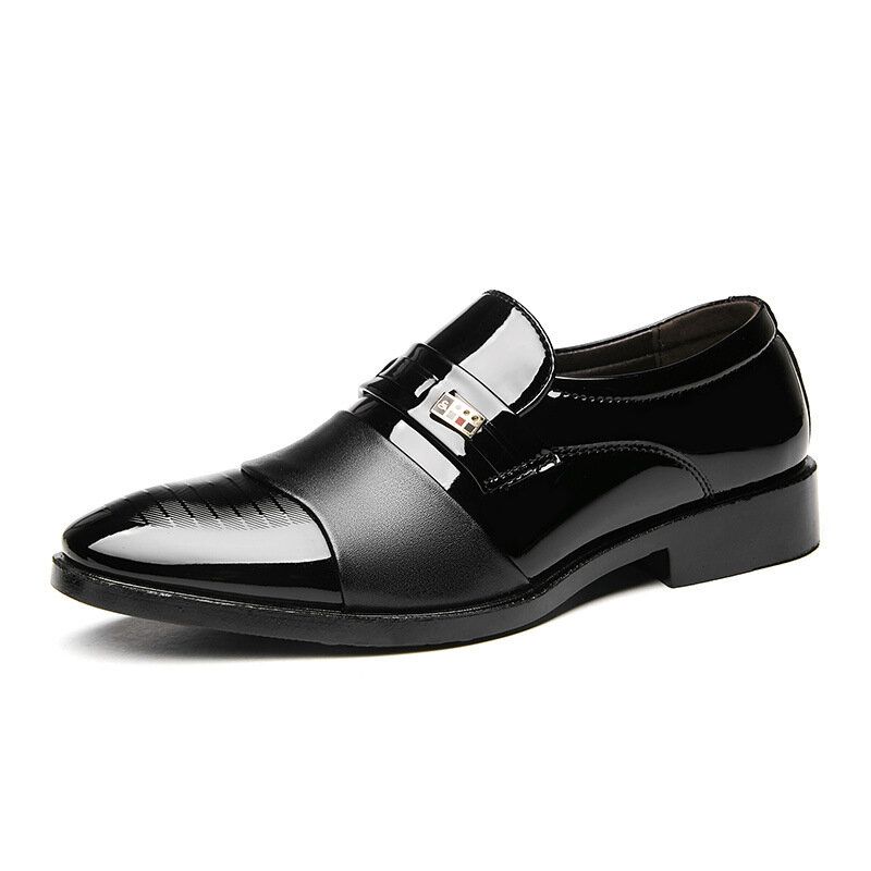 Hommes Cuir Confortable Semelle Souple Bout Pointu Slip On Dress Casual Business Chaussures