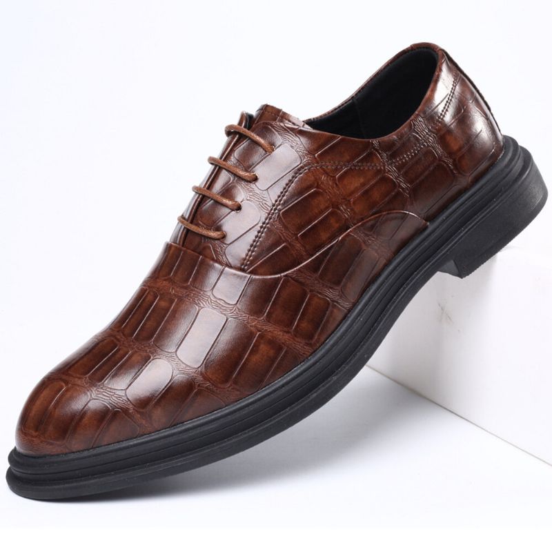 Hommes Cuir Confortable Semelle Souple Crocodile Grain Angleterre Style Casual Business Chaussures