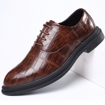 Hommes Cuir Confortable Semelle Souple Crocodile Grain Angleterre Style Casual Business Chaussures