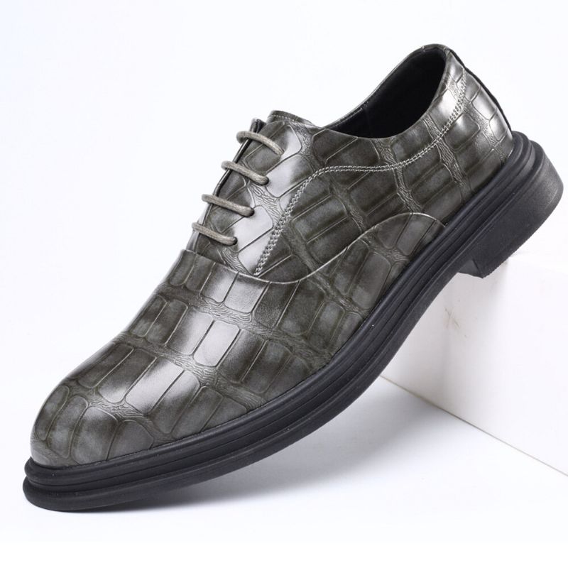 Hommes Cuir Confortable Semelle Souple Crocodile Grain Angleterre Style Casual Business Chaussures