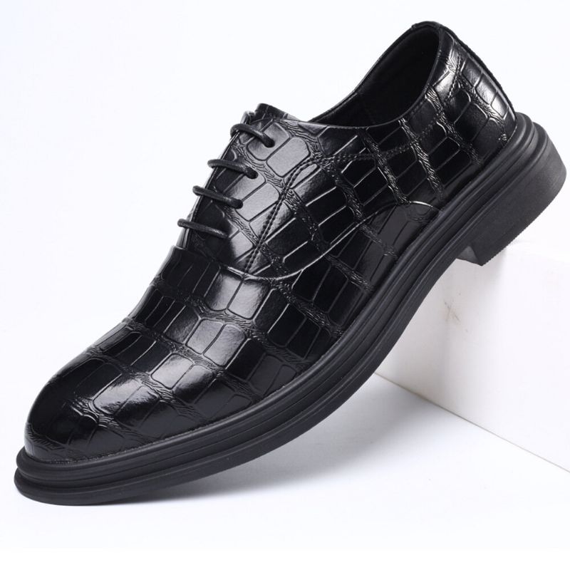 Hommes Cuir Confortable Semelle Souple Crocodile Grain Angleterre Style Casual Business Chaussures