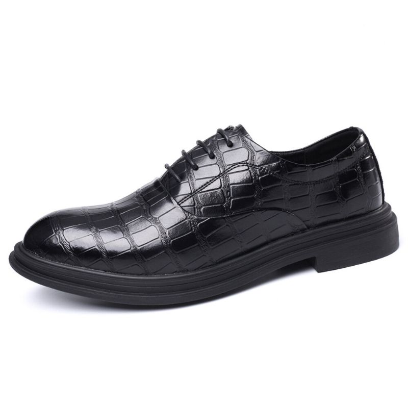 Hommes Cuir Confortable Semelle Souple Crocodile Grain Angleterre Style Casual Business Chaussures