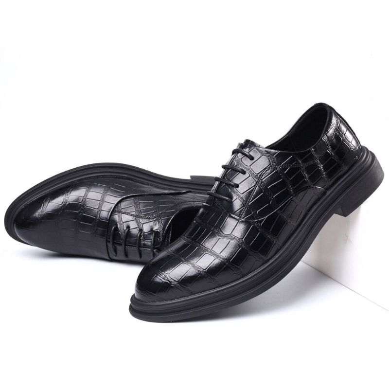 Hommes Cuir Confortable Semelle Souple Crocodile Grain Angleterre Style Casual Business Chaussures