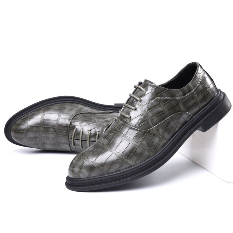 Hommes Cuir Confortable Semelle Souple Crocodile Grain Angleterre Style Casual Business Chaussures