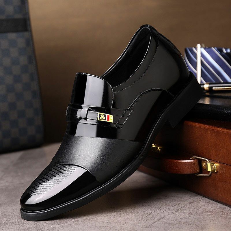 Hommes Cuir Confortable Semelle Souple Pointy Toe Oxford Slip On Casual Business Chaussures