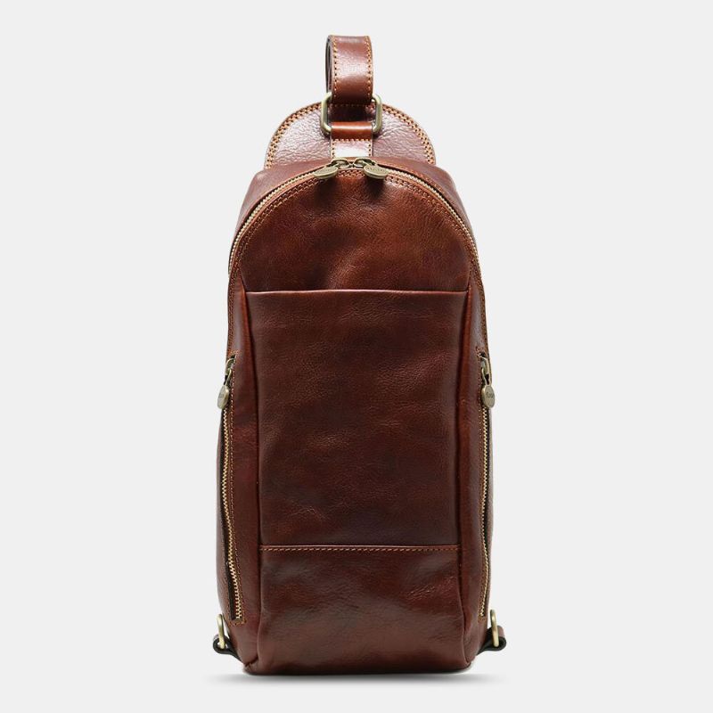 Hommes En Cuir Pu Antivol Vintage Sac À Bandoulière Décontracté Sac À Bandoulière Sac De Poitrine Sac À Bandoulière Sac Hippie