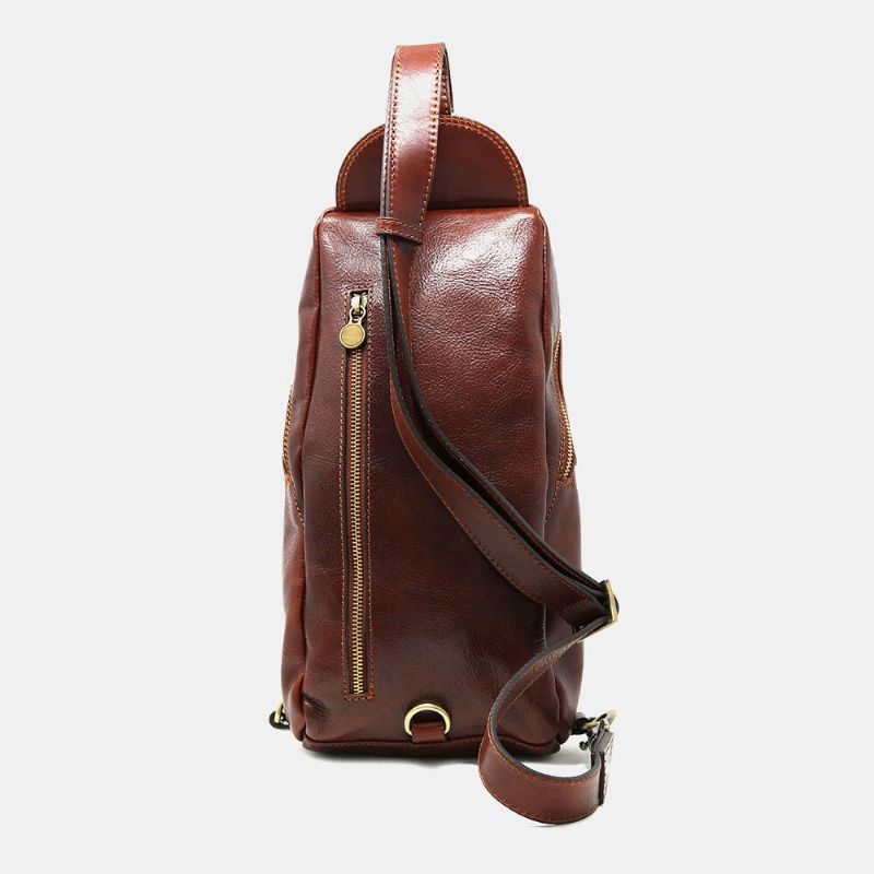 Hommes En Cuir Pu Antivol Vintage Sac À Bandoulière Décontracté Sac À Bandoulière Sac De Poitrine Sac À Bandoulière Sac Hippie