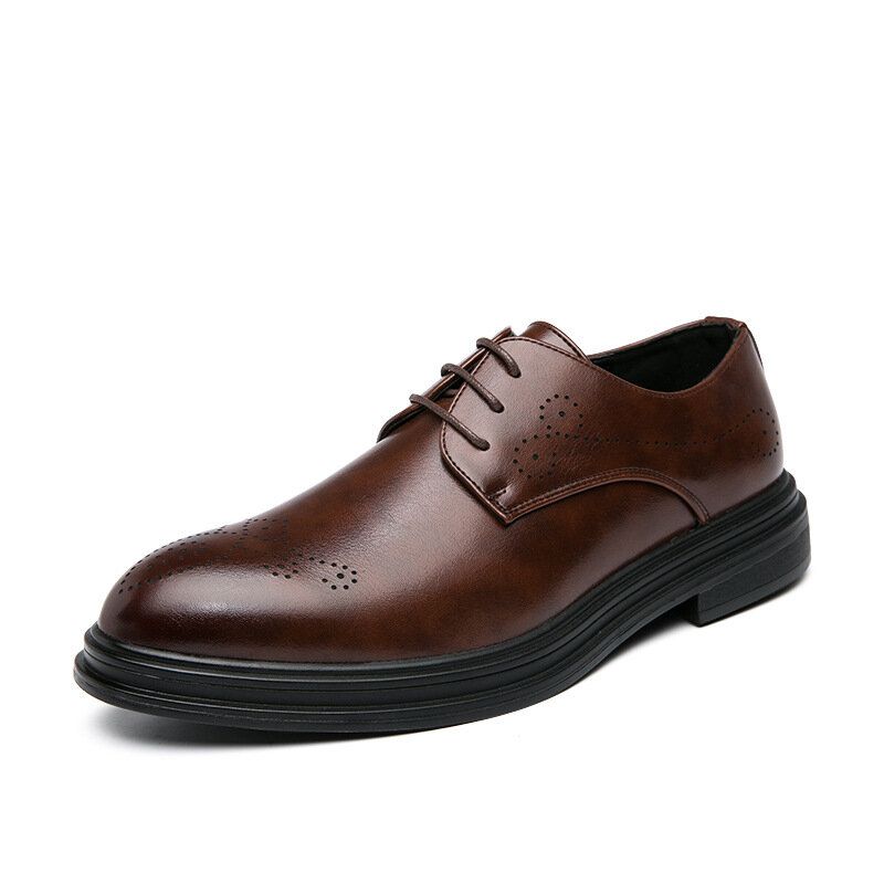 Hommes Cuir Respirant Confortable Pointu Toe Vintage Oxford Casual Business Chaussures