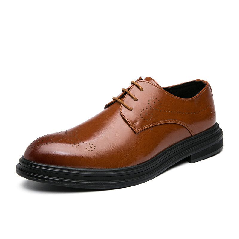 Hommes Cuir Respirant Confortable Pointu Toe Vintage Oxford Casual Business Chaussures