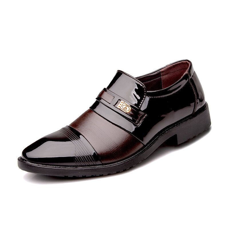 Hommes Cuir Respirant Confortable Semelle Souple Bout Pointu Robe Oxford Casual Business Chaussures