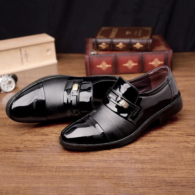 Hommes Cuir Respirant Confortable Semelle Souple Bout Pointu Robe Oxford Casual Business Chaussures