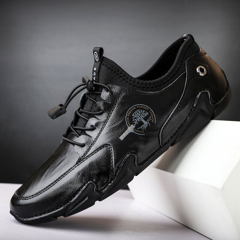 Hommes Cuir Respirant Léger Antidérapant Doux Sports Casual Business Chaussures