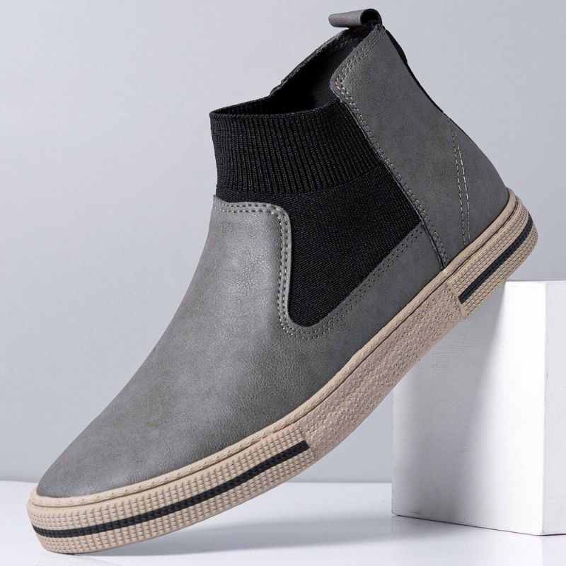 Hommes Cuir Respirant Semelle Souple Antidérapant Confortable Slip On Casual Court Chaussures