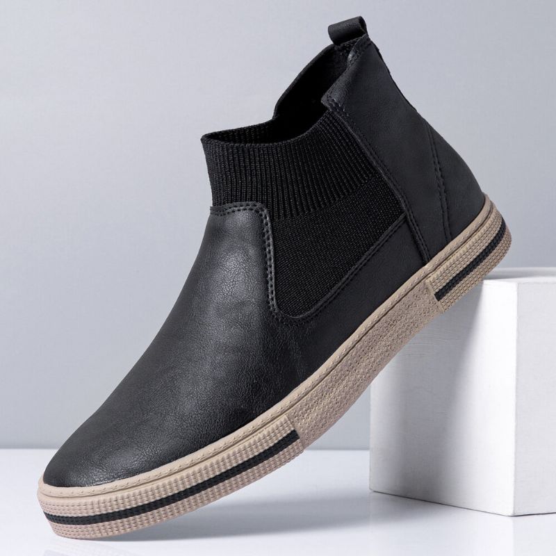 Hommes Cuir Respirant Semelle Souple Antidérapant Confortable Slip On Casual Court Chaussures