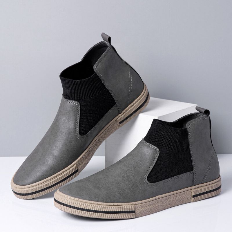 Hommes Cuir Respirant Semelle Souple Antidérapant Confortable Slip On Casual Court Chaussures