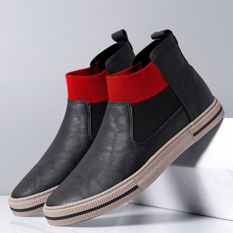 Hommes Cuir Respirant Semelle Souple Antidérapant Confortable Slip On Casual Court Chaussures