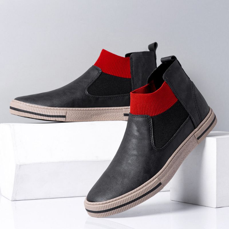 Hommes Cuir Respirant Semelle Souple Antidérapant Confortable Slip On Casual Court Chaussures