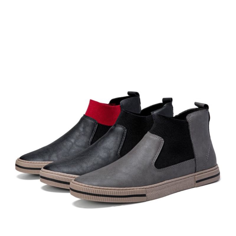 Hommes Cuir Respirant Semelle Souple Antidérapant Confortable Slip On Casual Court Chaussures