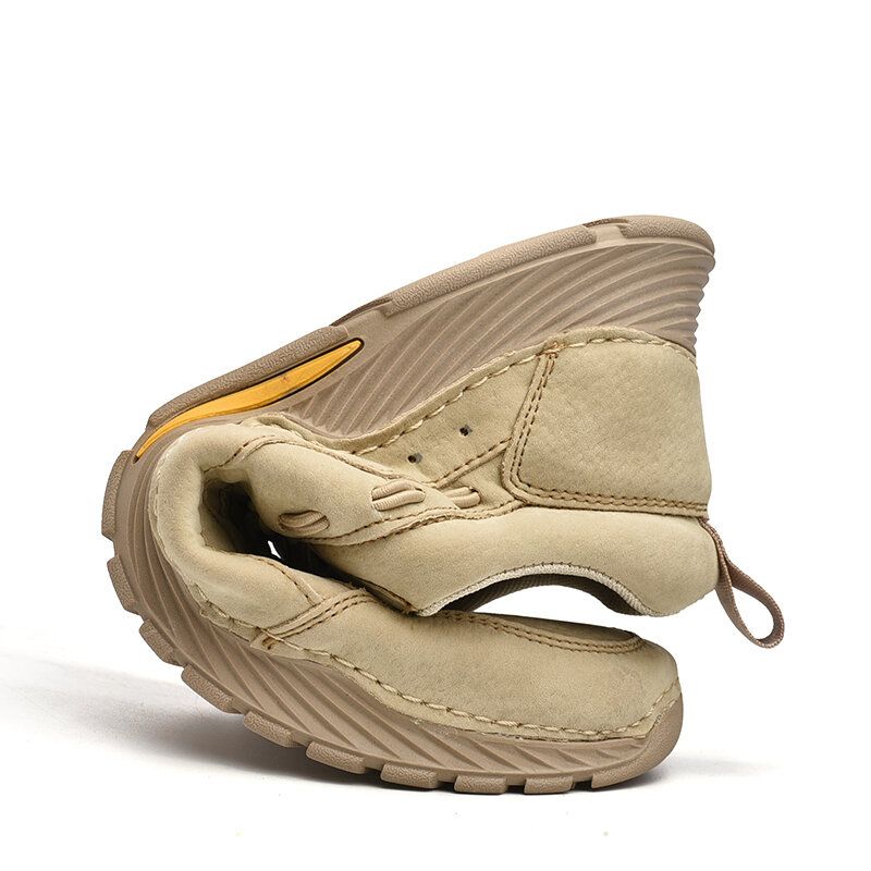 Hommes Cuir Respirant Semelle Souple Antidérapant Confortable Sports De Plein Air Casual Chaussures