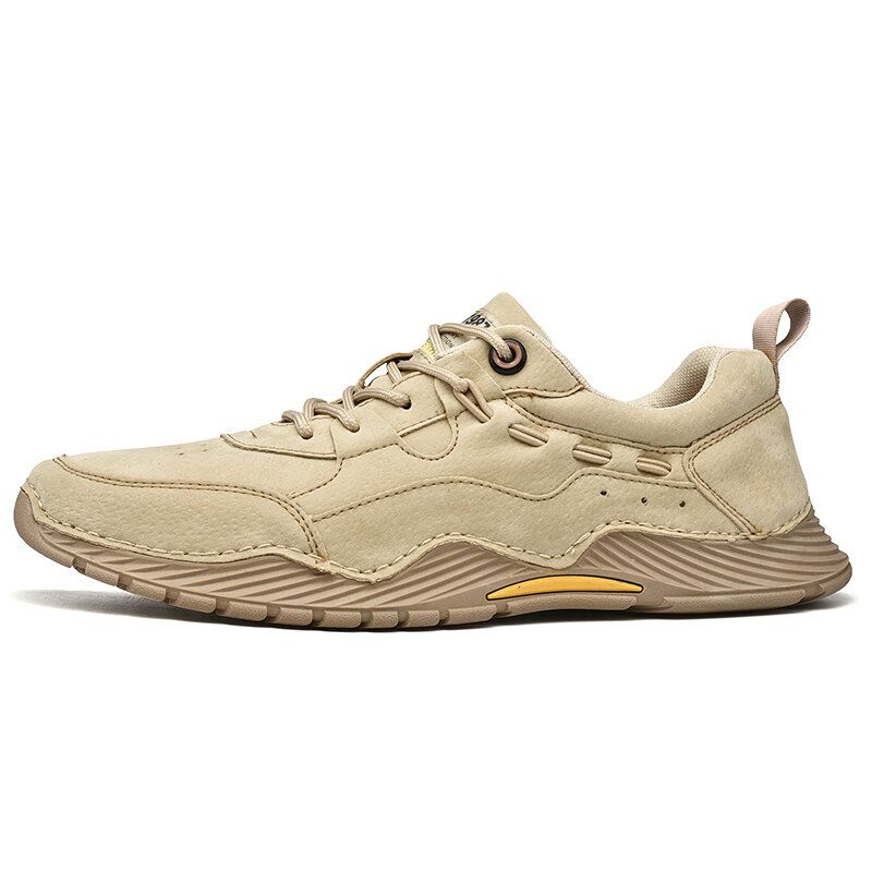 Hommes Cuir Respirant Semelle Souple Antidérapant Confortable Sports De Plein Air Casual Chaussures