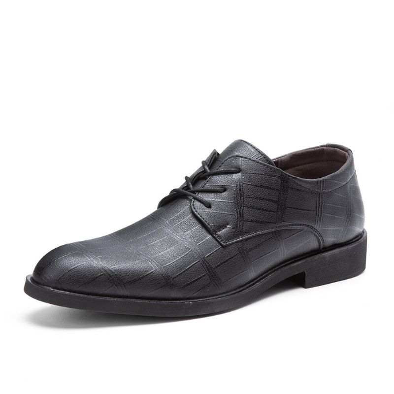 Hommes Cuir Respirant Semelle Souple Classique Pure Color Oxfords Casual Business Chaussures