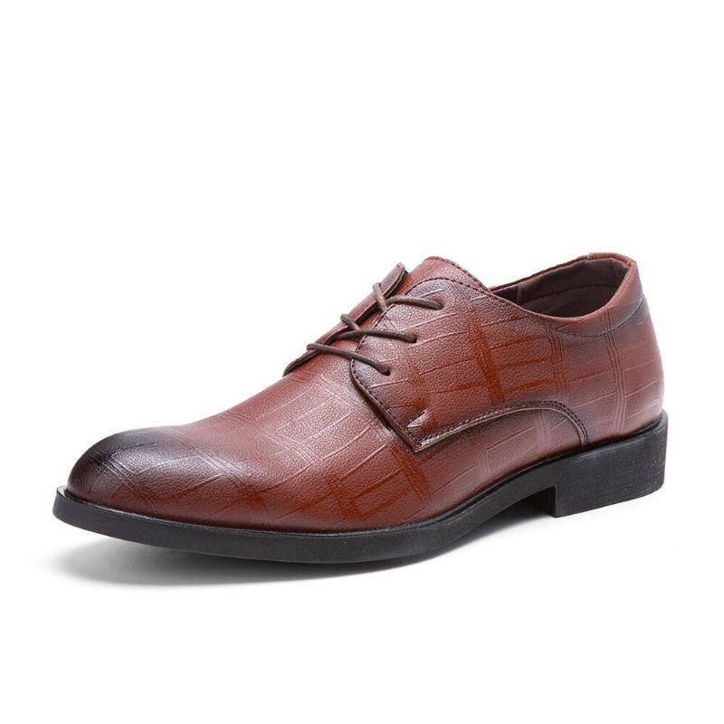 Hommes Cuir Respirant Semelle Souple Classique Pure Color Oxfords Casual Business Chaussures