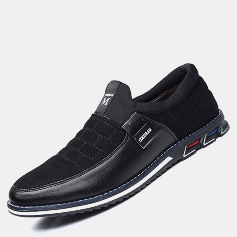 Hommes Cuir Respirant Semelle Souple En Daim Splicing Brief Slip On Casual Business Shoes