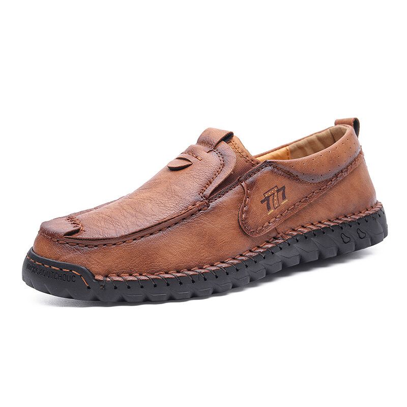 Hommes Cuir De Vachette Respirant Antidérapant Confortable Casual Chaussures Bateau D'affaires