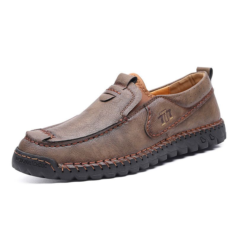 Hommes Cuir De Vachette Respirant Antidérapant Confortable Casual Chaussures Bateau D'affaires