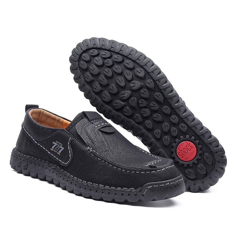 Hommes Cuir De Vachette Respirant Antidérapant Confortable Casual Chaussures Bateau D'affaires