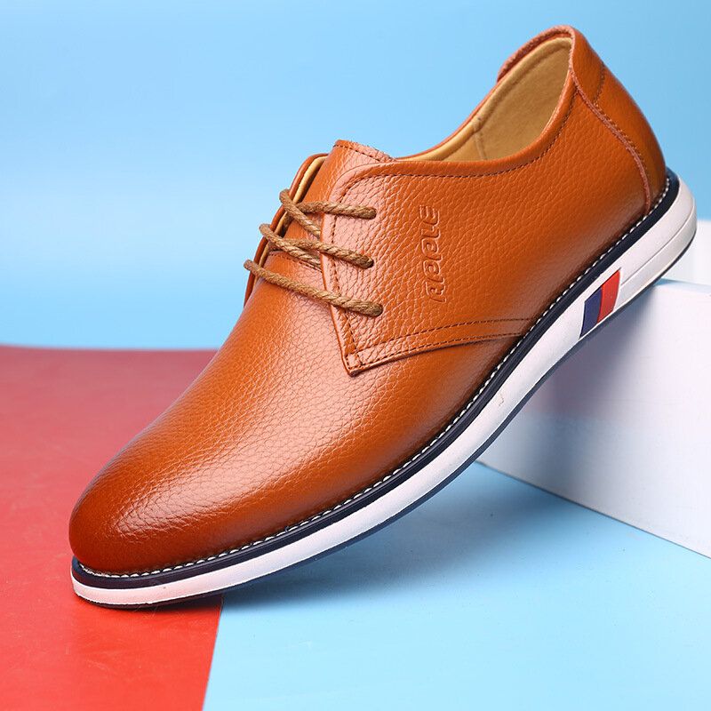 Hommes Cuir De Vachette Respirant Antidérapant Confortable Classique Casual Chaussures D'affaires