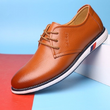 Hommes Cuir De Vachette Respirant Antidérapant Confortable Classique Casual Chaussures D'affaires