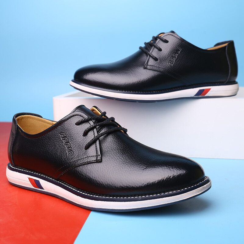 Hommes Cuir De Vachette Respirant Antidérapant Confortable Classique Casual Chaussures D'affaires