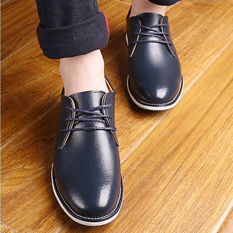 Hommes Cuir De Vachette Respirant Antidérapant Confortable Classique Casual Chaussures D'affaires