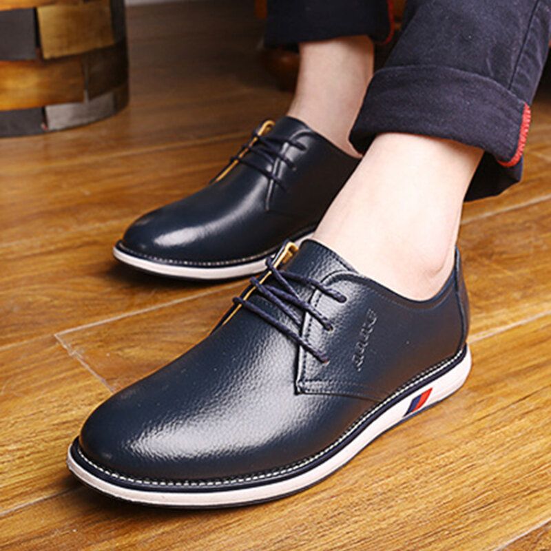 Hommes Cuir De Vachette Respirant Antidérapant Confortable Classique Casual Chaussures D'affaires