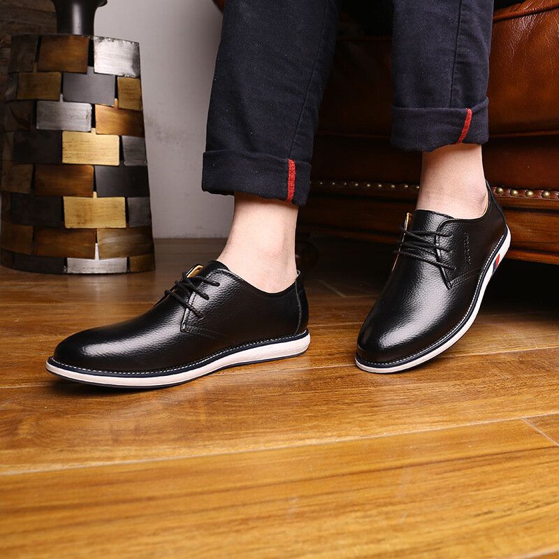 Hommes Cuir De Vachette Respirant Antidérapant Confortable Classique Casual Chaussures D'affaires