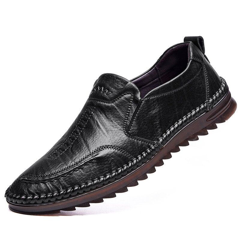 Hommes Cuir De Vachette Respirant Antidérapant Vintage Casual Business Chaussures