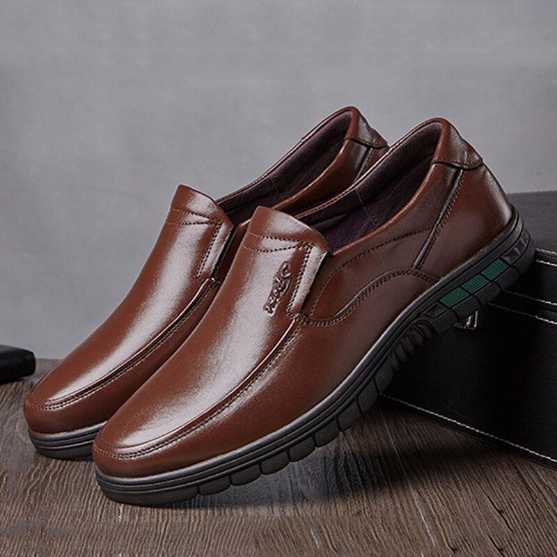 Hommes Cuir De Vachette Respirant Semelle Confortable Slip On Daily Business Casual Chaussures