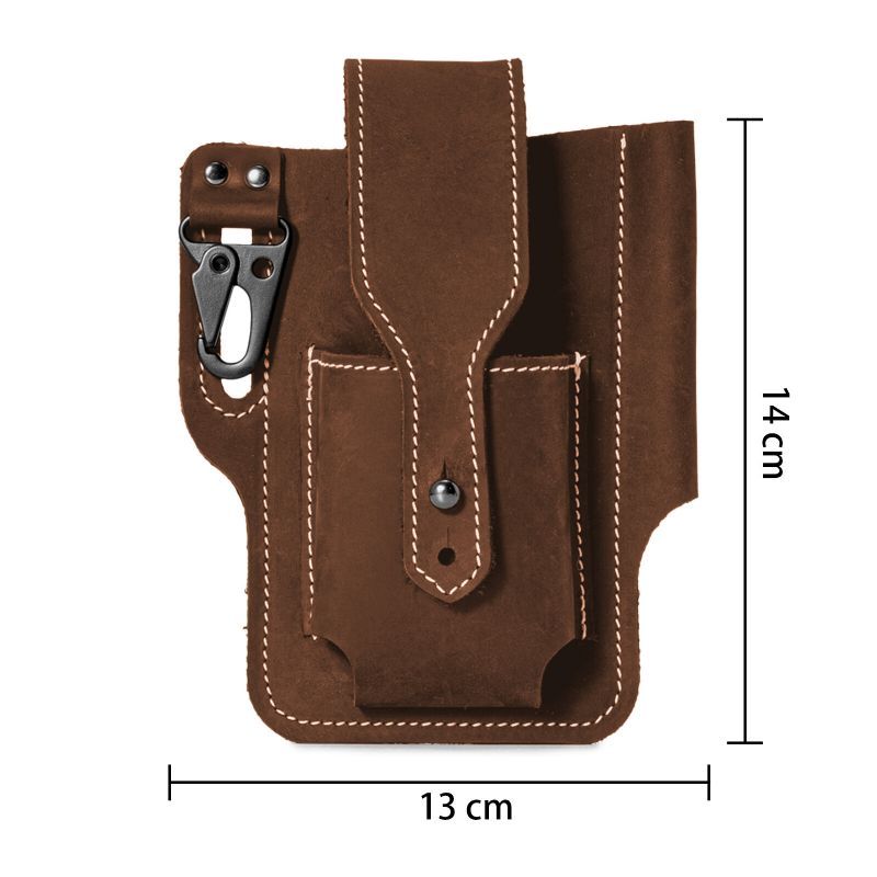 Hommes En Cuir Véritable Edc Multitool Stylo Porte-clés Organisateur Taille Ceinture Sac