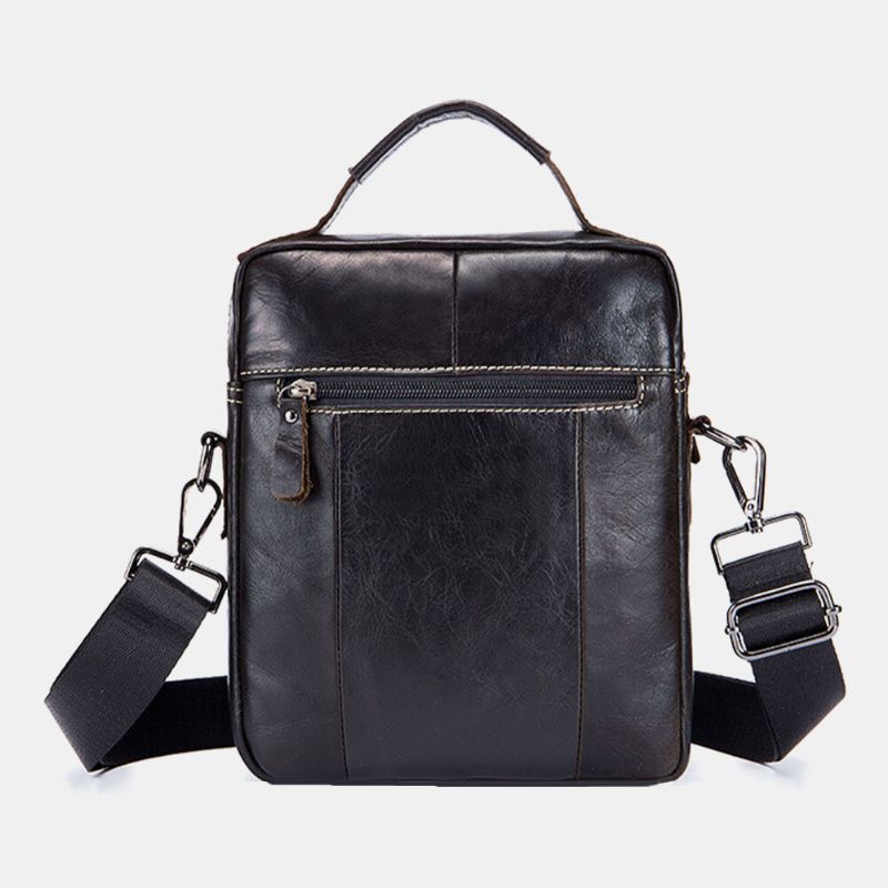 Hommes En Cuir Véritable Multi-poches Étanche Vintage Sac À Main Sac À Bandoulière Sac À Bandoulière