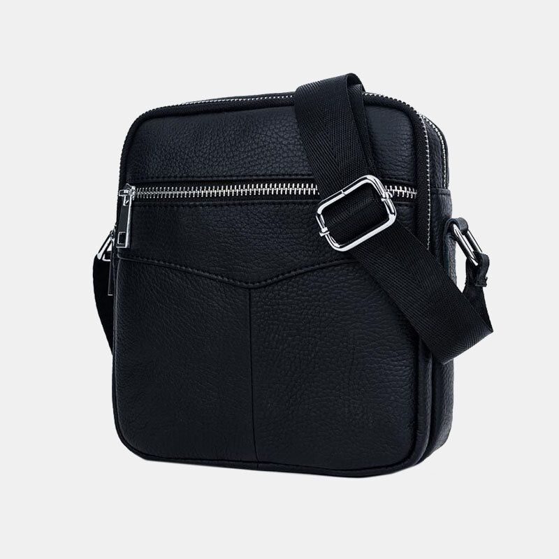 Hommes En Cuir Véritable Multifonction Étanche Anti-vol Téléphone Sac Bandoulière Sac À Bandoulière Sac