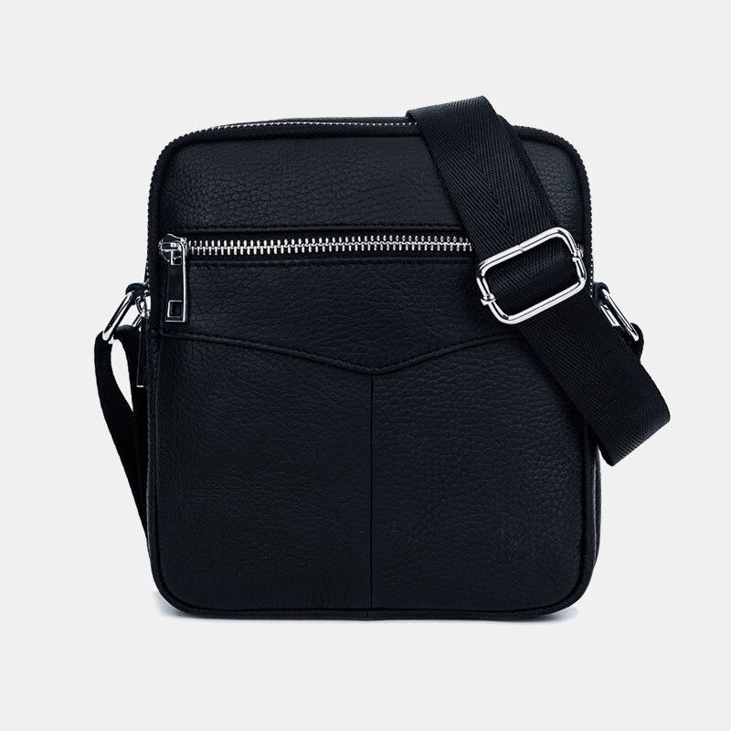 Hommes En Cuir Véritable Multifonction Étanche Anti-vol Téléphone Sac Bandoulière Sac À Bandoulière Sac