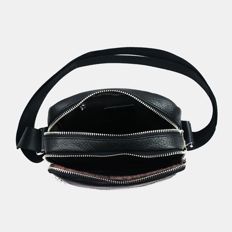 Hommes En Cuir Véritable Multifonction Étanche Anti-vol Téléphone Sac Bandoulière Sac À Bandoulière Sac