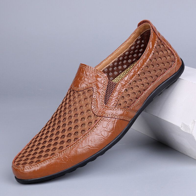 Hommes Cuir Véritable Respirant Antidérapant Confortable Loisirs Business Chaussures