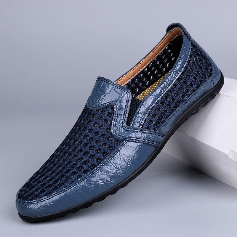 Hommes Cuir Véritable Respirant Antidérapant Confortable Loisirs Business Chaussures