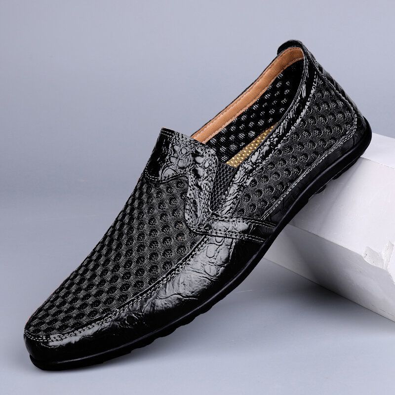 Hommes Cuir Véritable Respirant Antidérapant Confortable Loisirs Business Chaussures